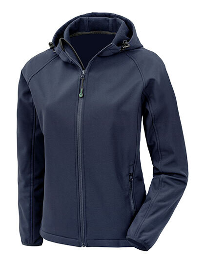Veste softshell recyclée 3 couches à capuche imprimable pour femme