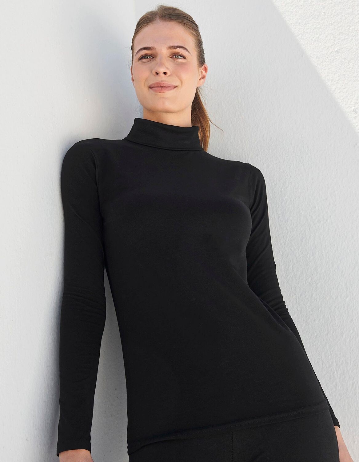 Top donna Feel Good Stretch con scollo a rotolo