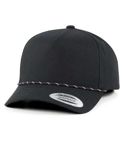 YP Classics Retro Cotton Blend 5-Panel Snapback Cap with Braided Rope