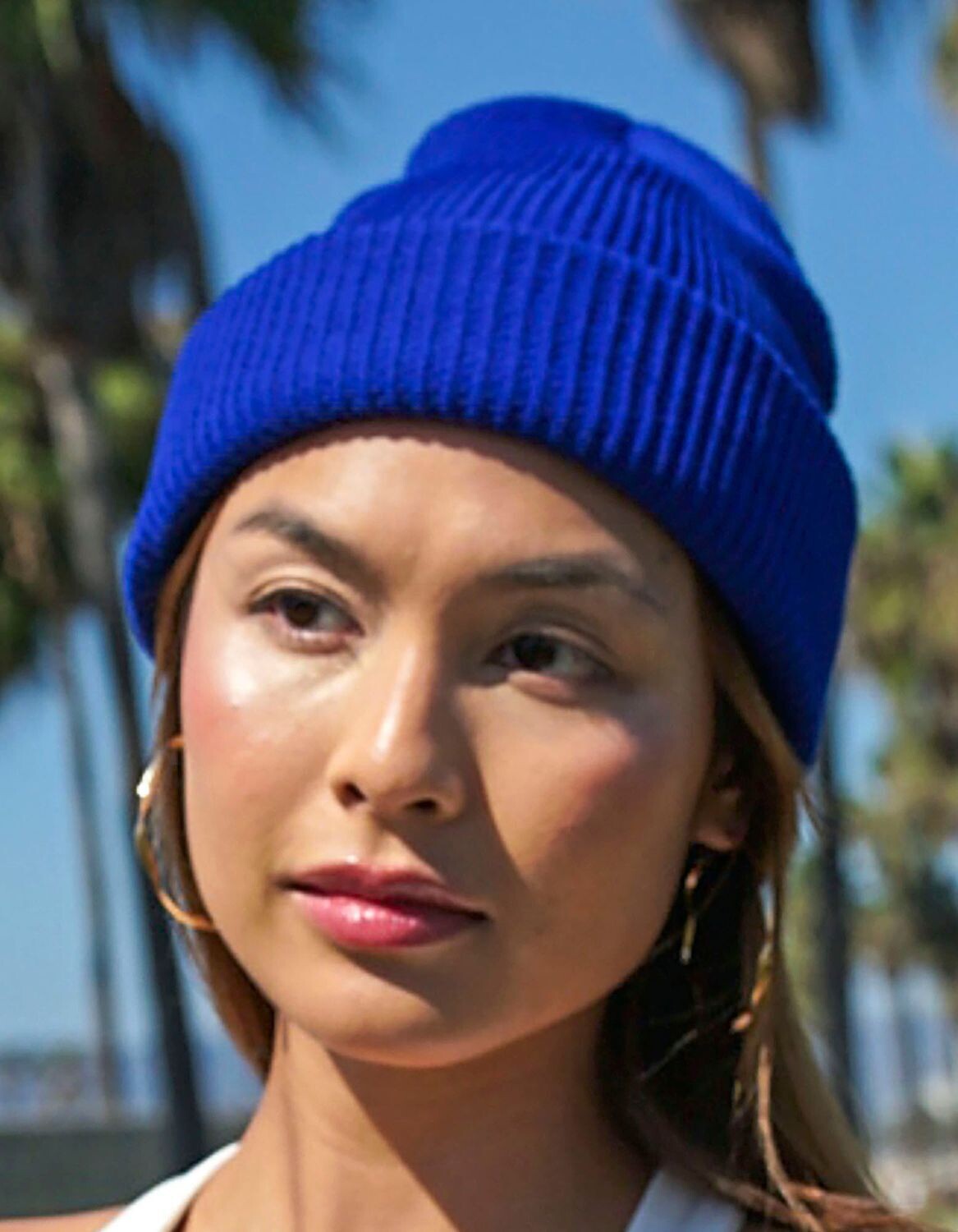 Bonnet en tricot à côtes en fil recyclé