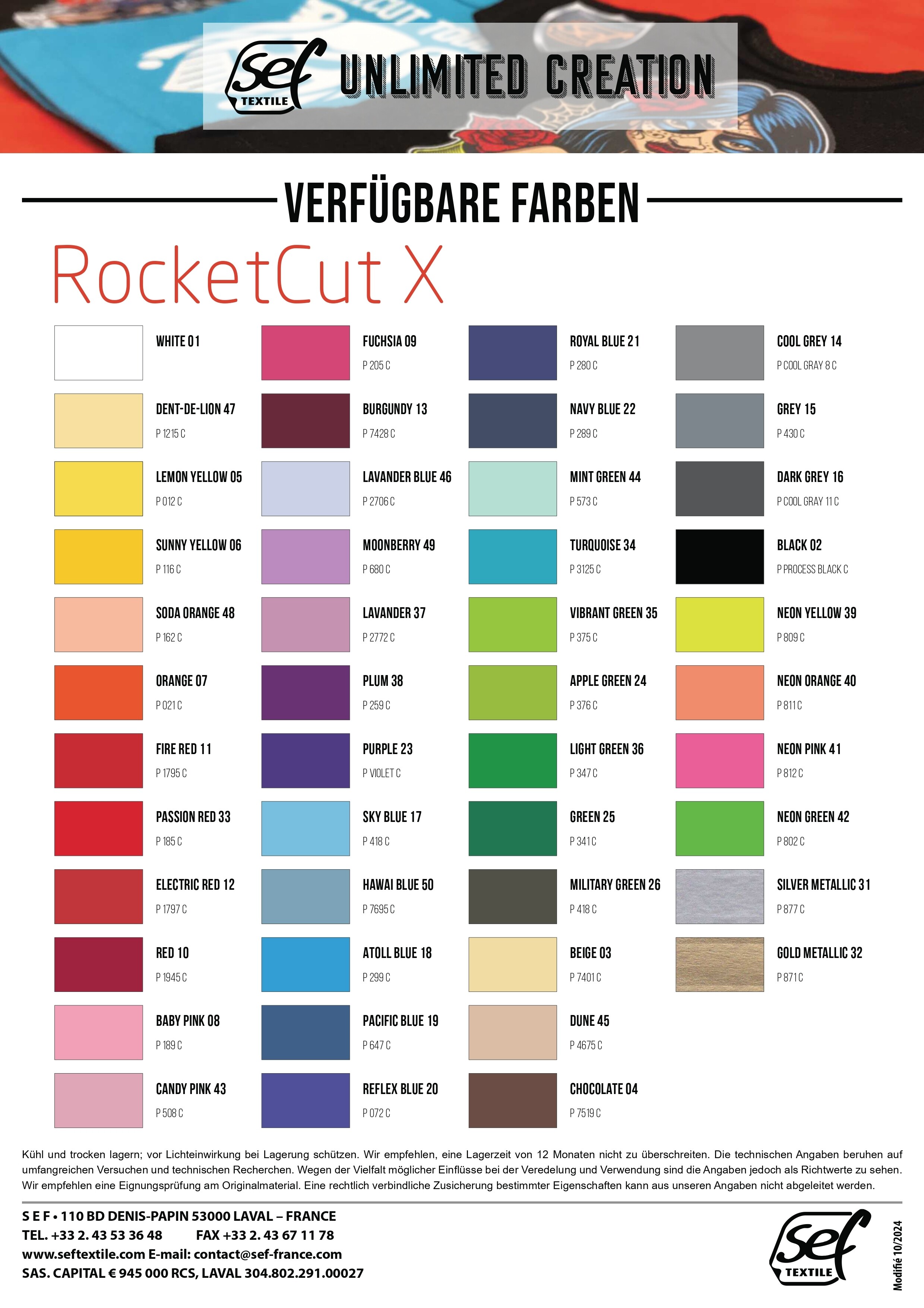 SEF flex film RocketCut X Pacific Blue 19, 1 m x 50 cm