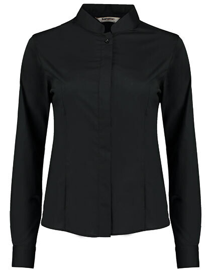 Women's Tailored Fit Shirt Mandarin Collar Long Sleeve