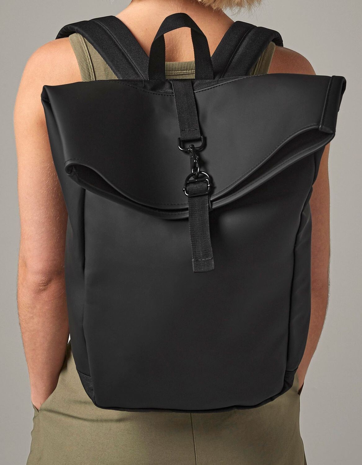 Zaino roll-top in PU opaco