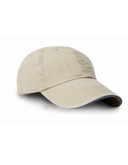 Gorra de algodón lavado de línea fina con visera sándwich