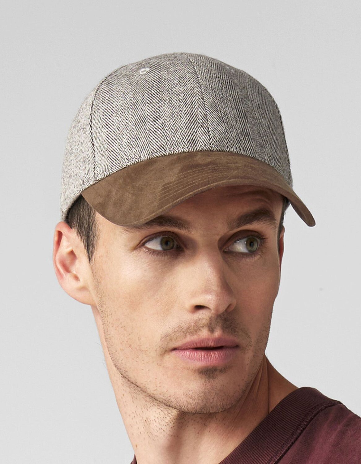 Suede Peak Herringbone Cap