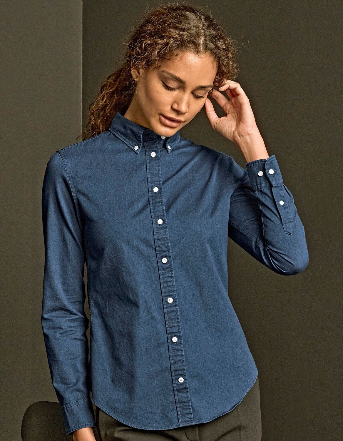 Camicia casual da donna in twill