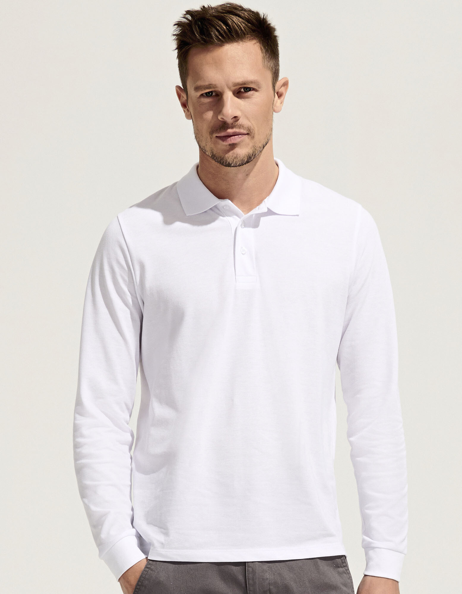 Unisex Long Sleeve Polycotton Polo Shirt