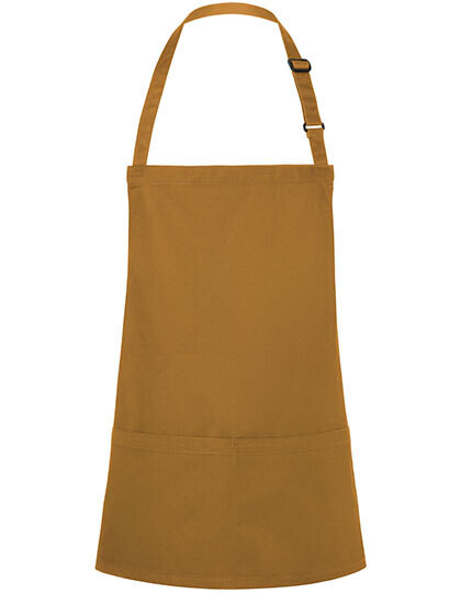 Basic short bib apron with buckle and pocket