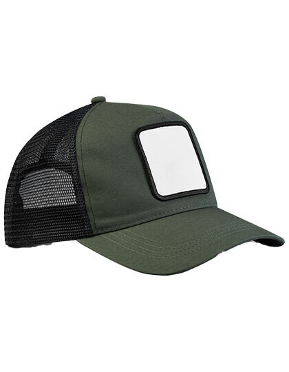 Casquette de camionneur à 5 panneaux avec écusson appliqué