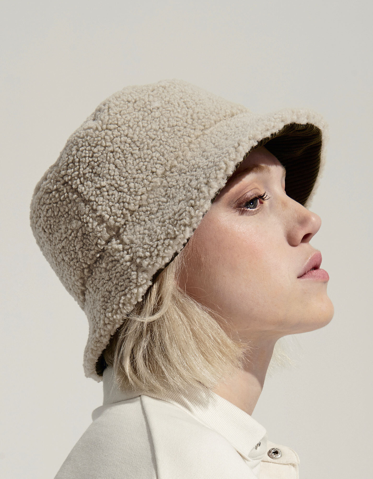 Reversible Sherpa And Velvet Bucket Hat