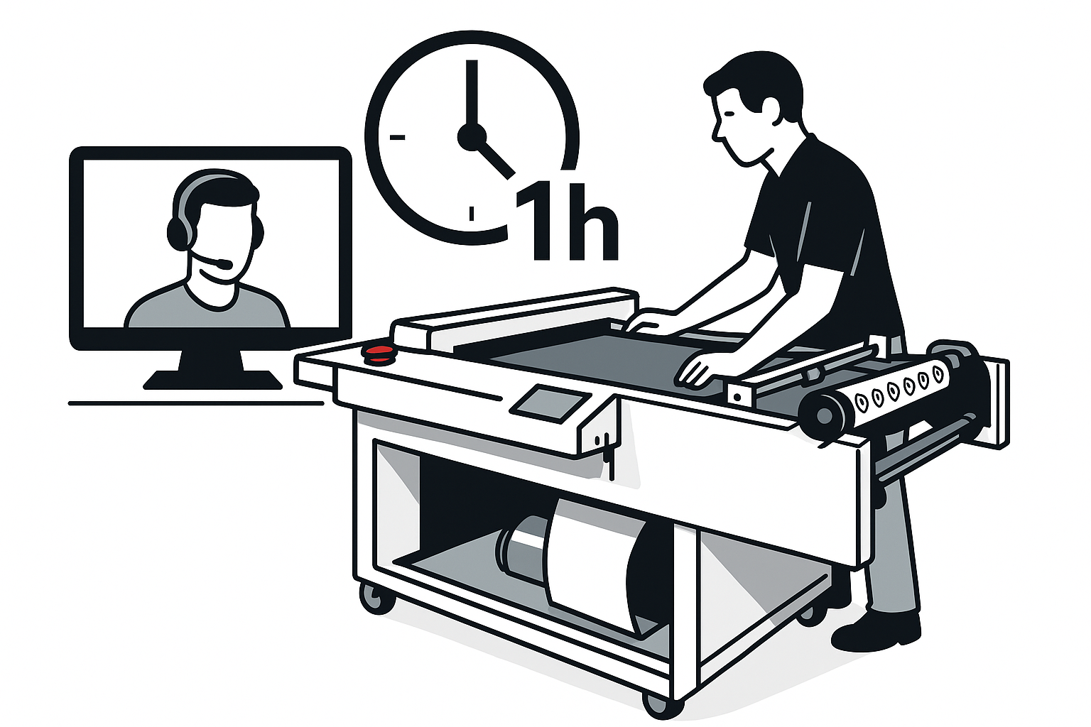 Online machine installation (hourly rate)
