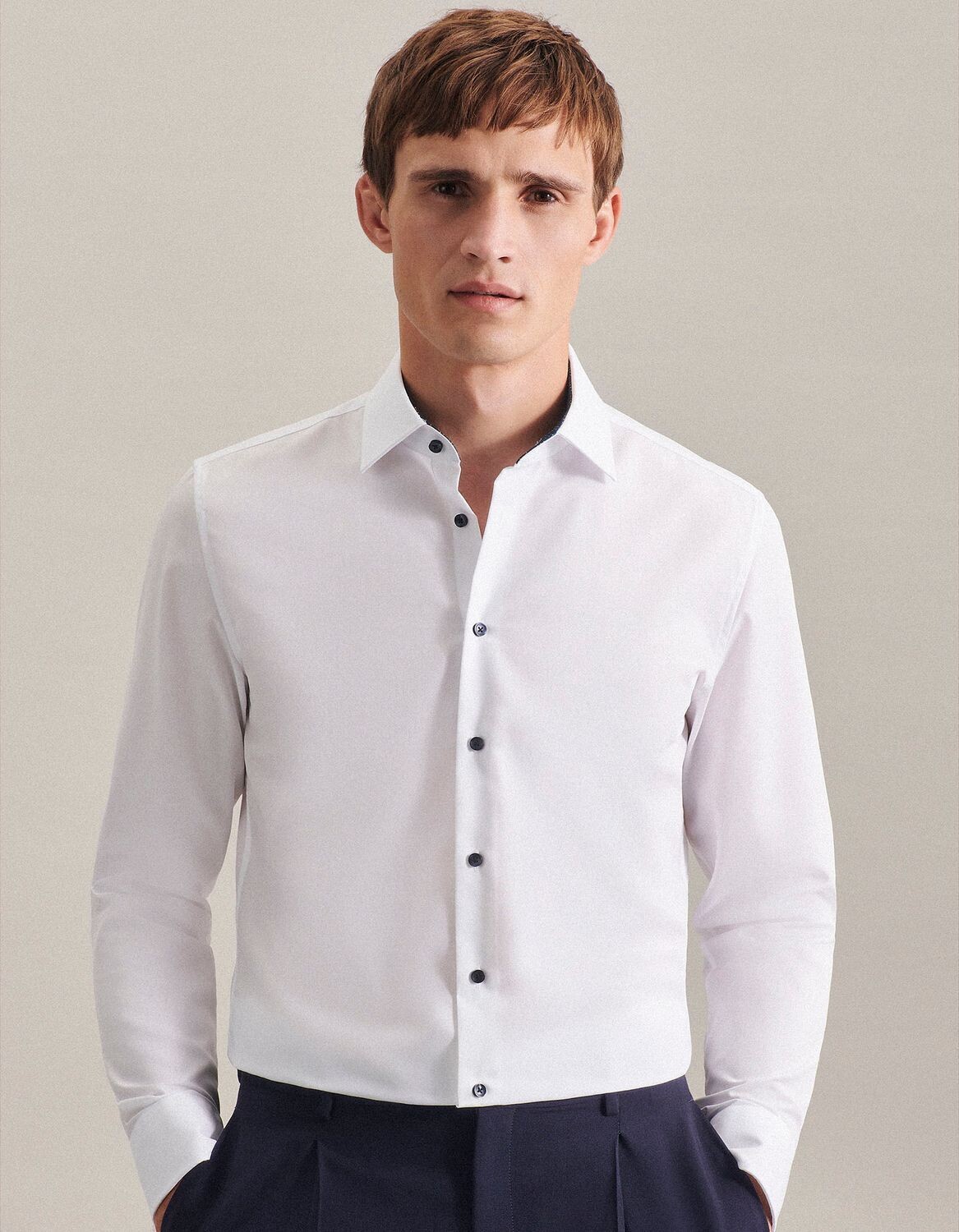 Men's Shirt Poplin Slim Fit Long Sleeve