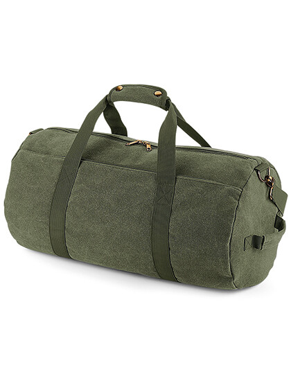 Vintage canvas barrel bag