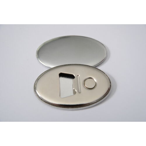 100 bottoni ovali 45 mm x 69 mm con apribottiglie 100 bottoni ovali 45 mm x 69 mm con apribottiglie
