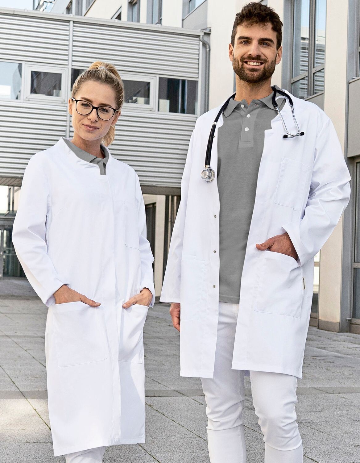 Ladies smock modern shape stand-up collar
