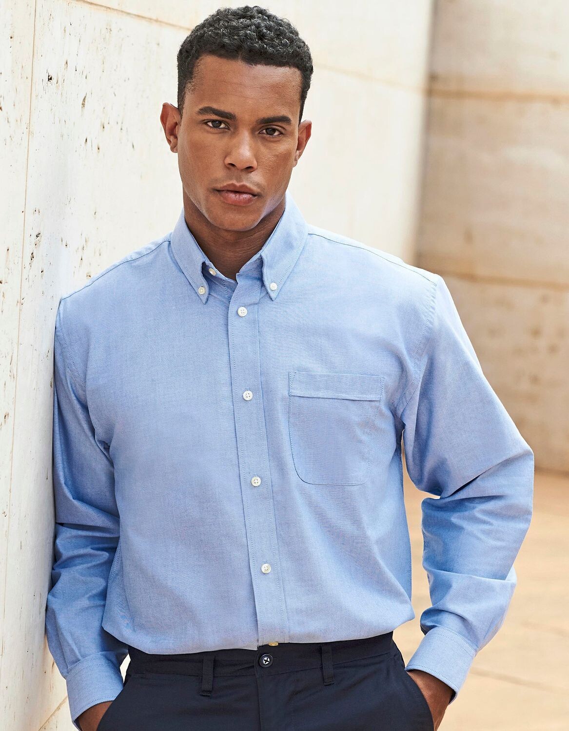 Camicia Oxford classica a maniche lunghe da uomo