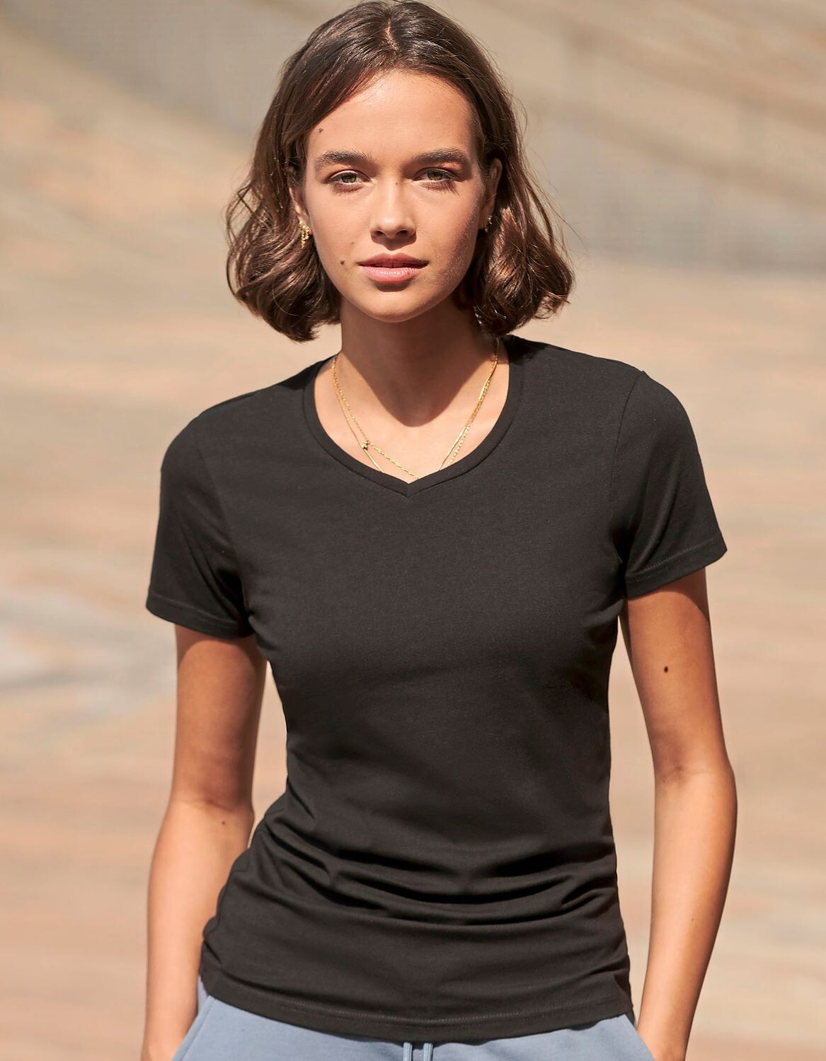 T-shirt Feel Good Stretch donna con scollo a V