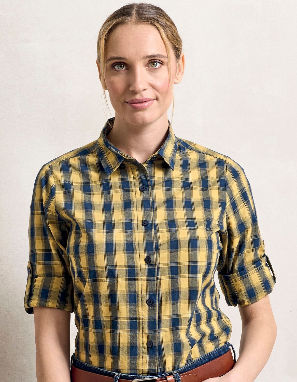 Camicia donna Mulligan Check in cotone a maniche lunghe