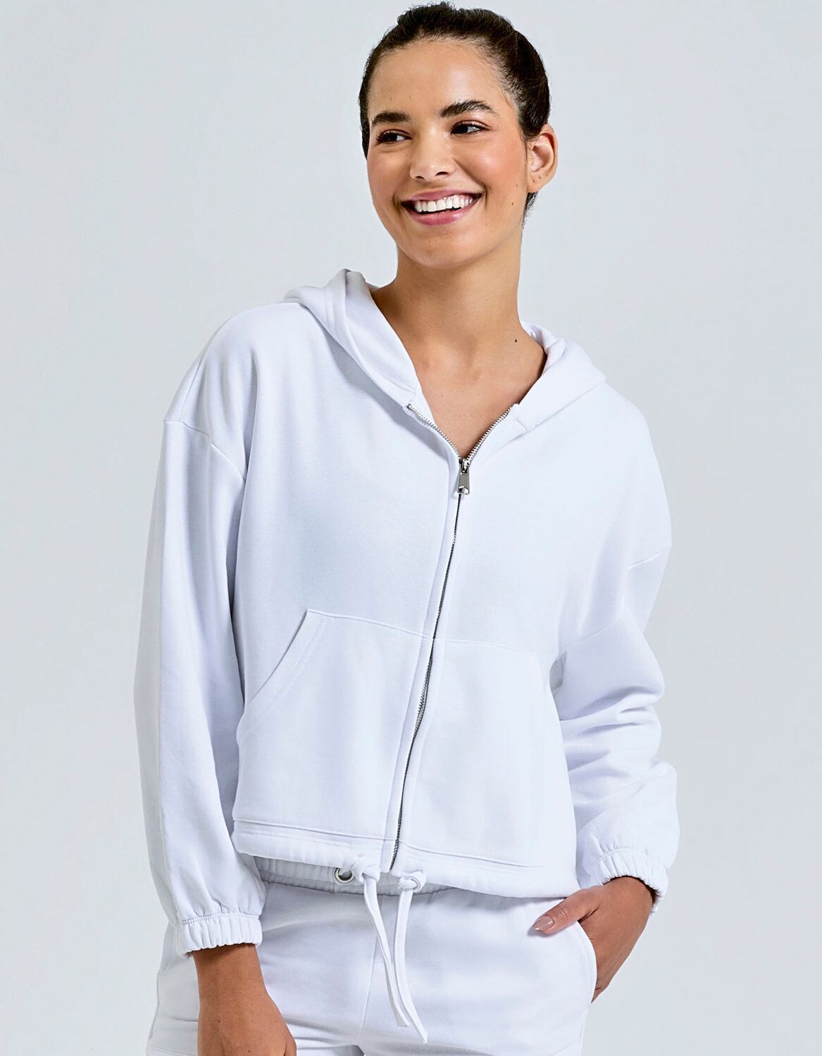 Women's Recycled Drawstring Full-Zip Hoodie