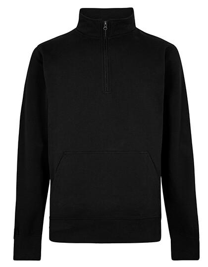 Regular fit 1/4 zip pique sweatshirt