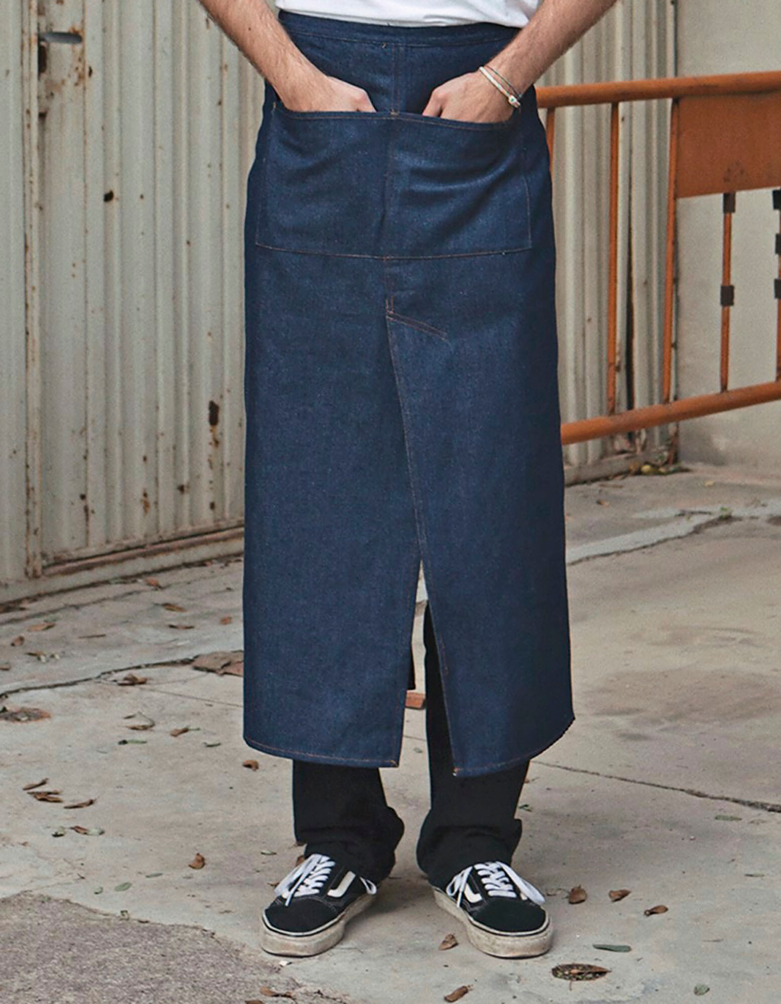 Jeans Bistro Apron With Split and Pocket