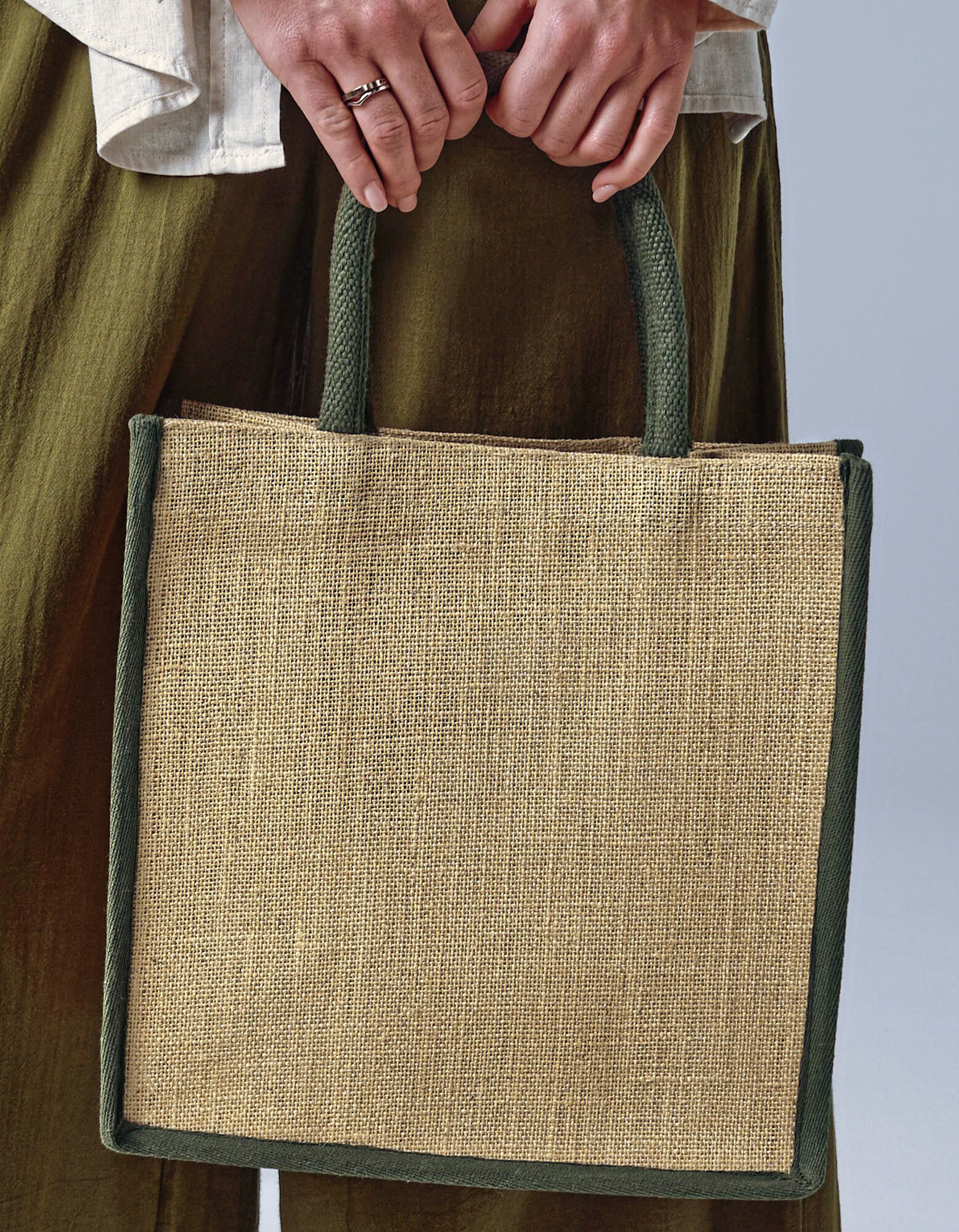 Natural Starched Jute Midi Bag
