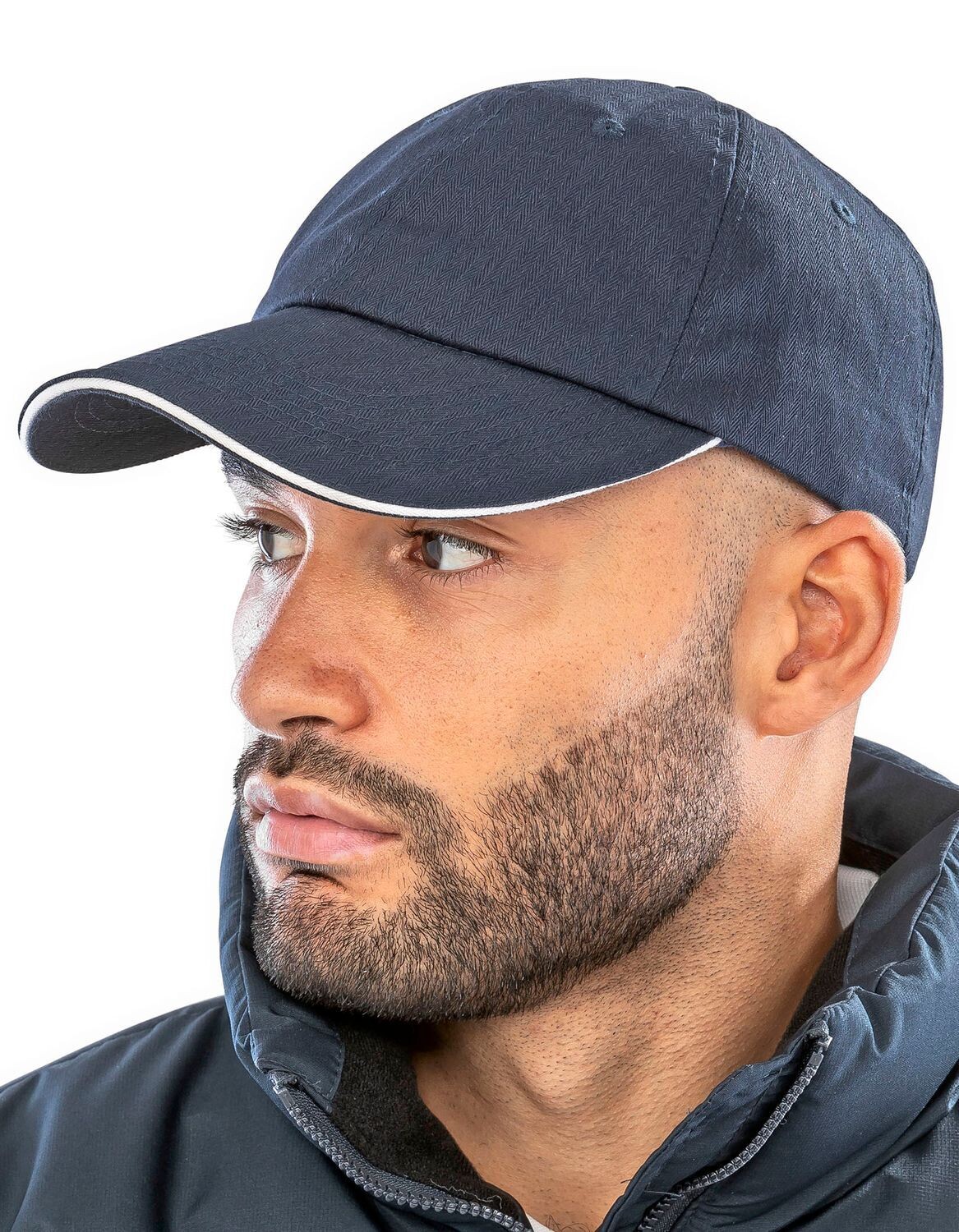 Herringbone Cap With Sandwich Peak