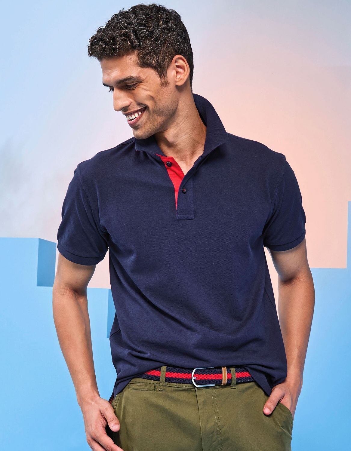 Polo da uomo Classic Fit a contrasto