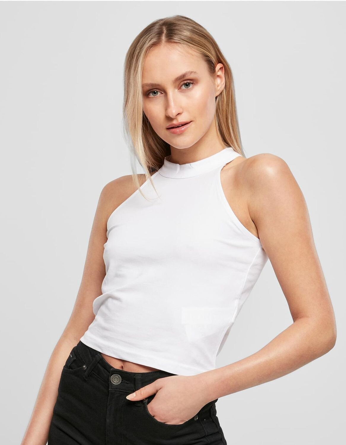 Top corto dolcevita da donna