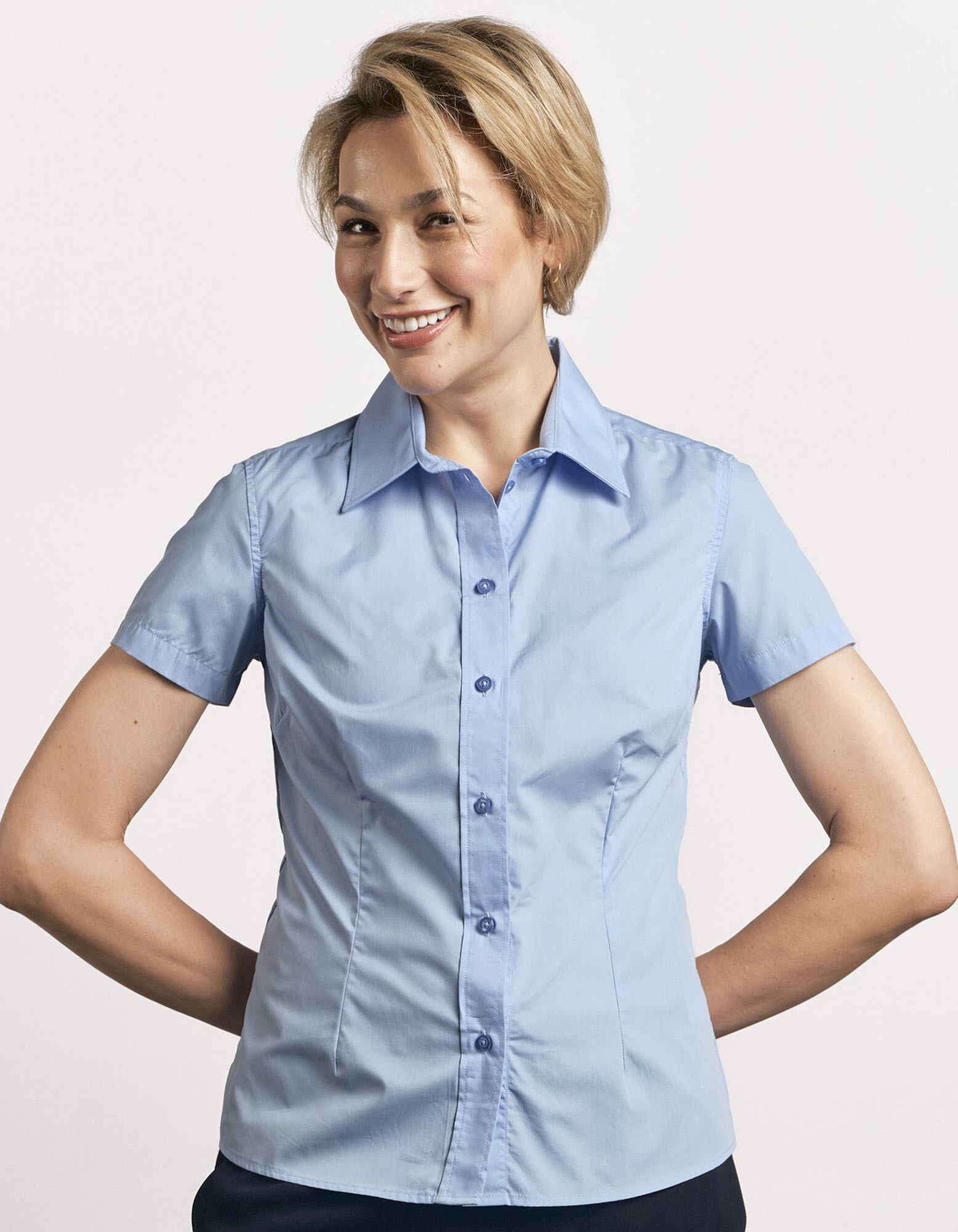 Women's Poplin Shirt Short Sleeve