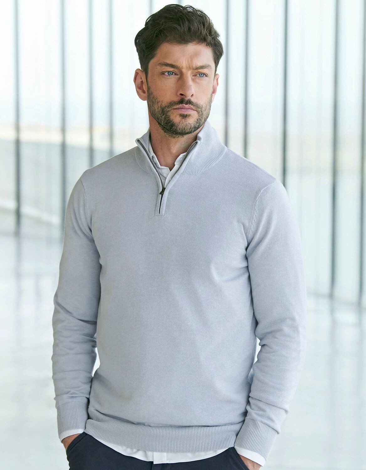 Maglia con zip a quarto di dollaro da uomo