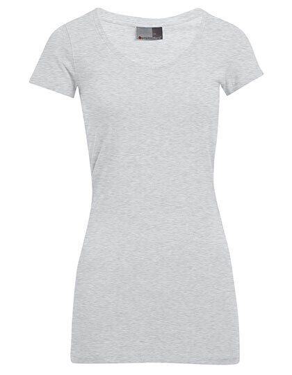 T-shirt femme coupe ajustée à col en V, long