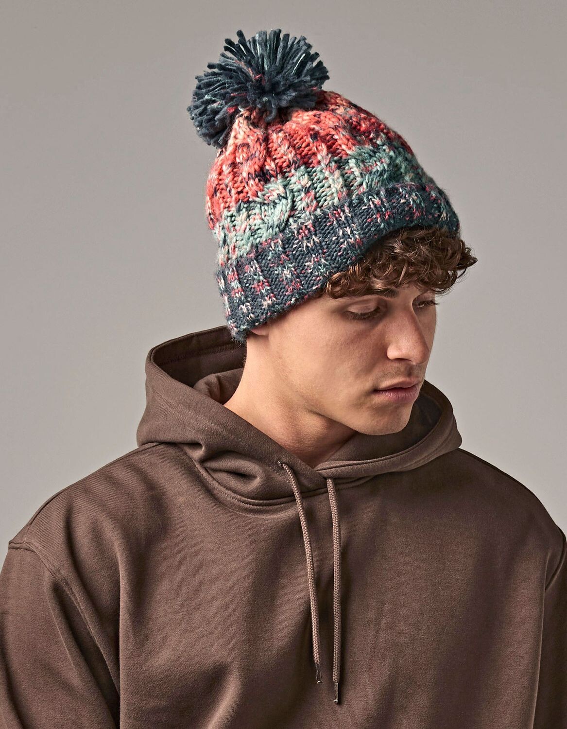Corkscrew Pom Pom Beanie