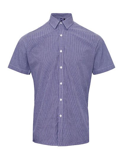 Men´s Microcheck (Gingham) Short Sleeve Cotton Shirt