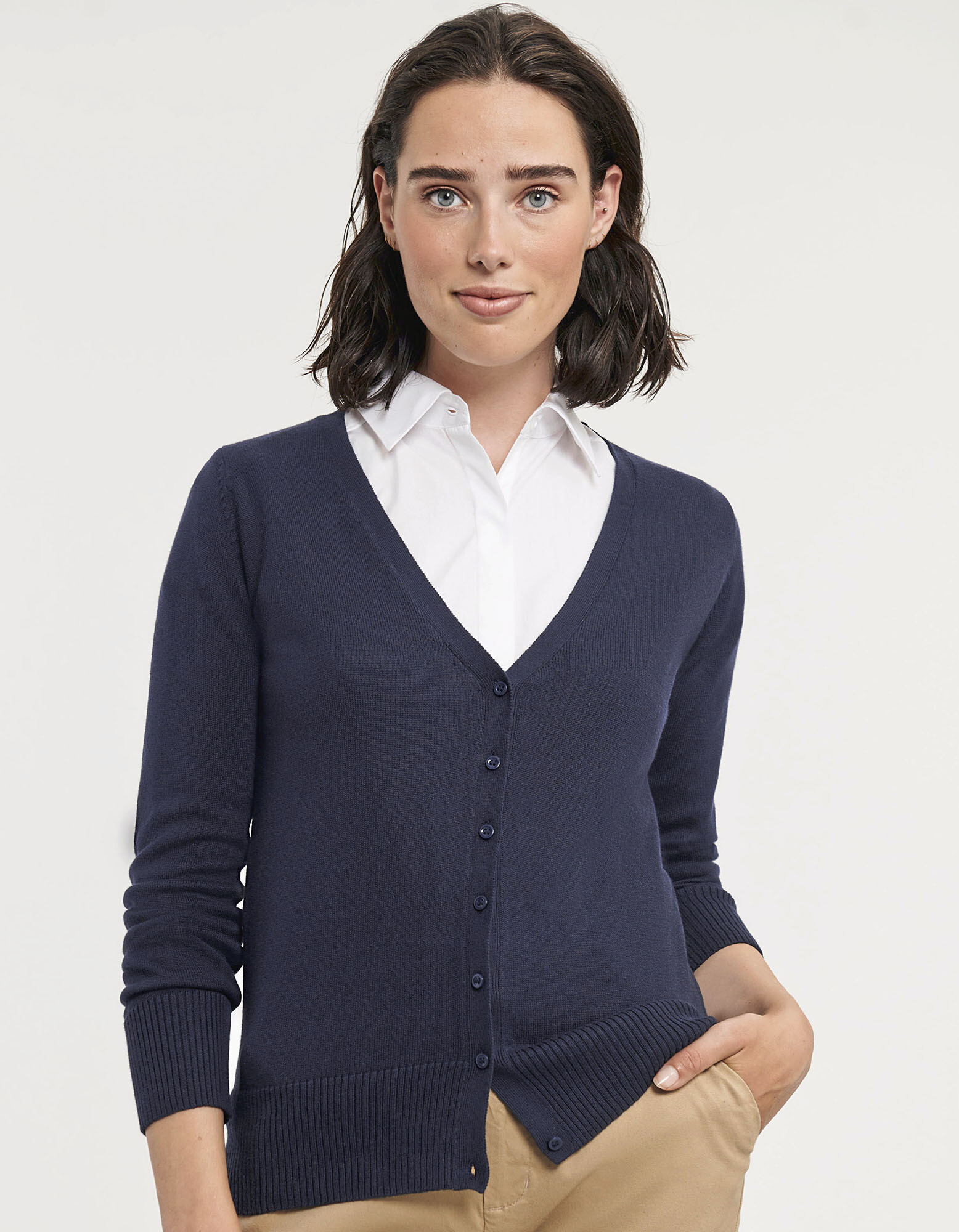 Ladies' V-Neck Knitted Cardigan