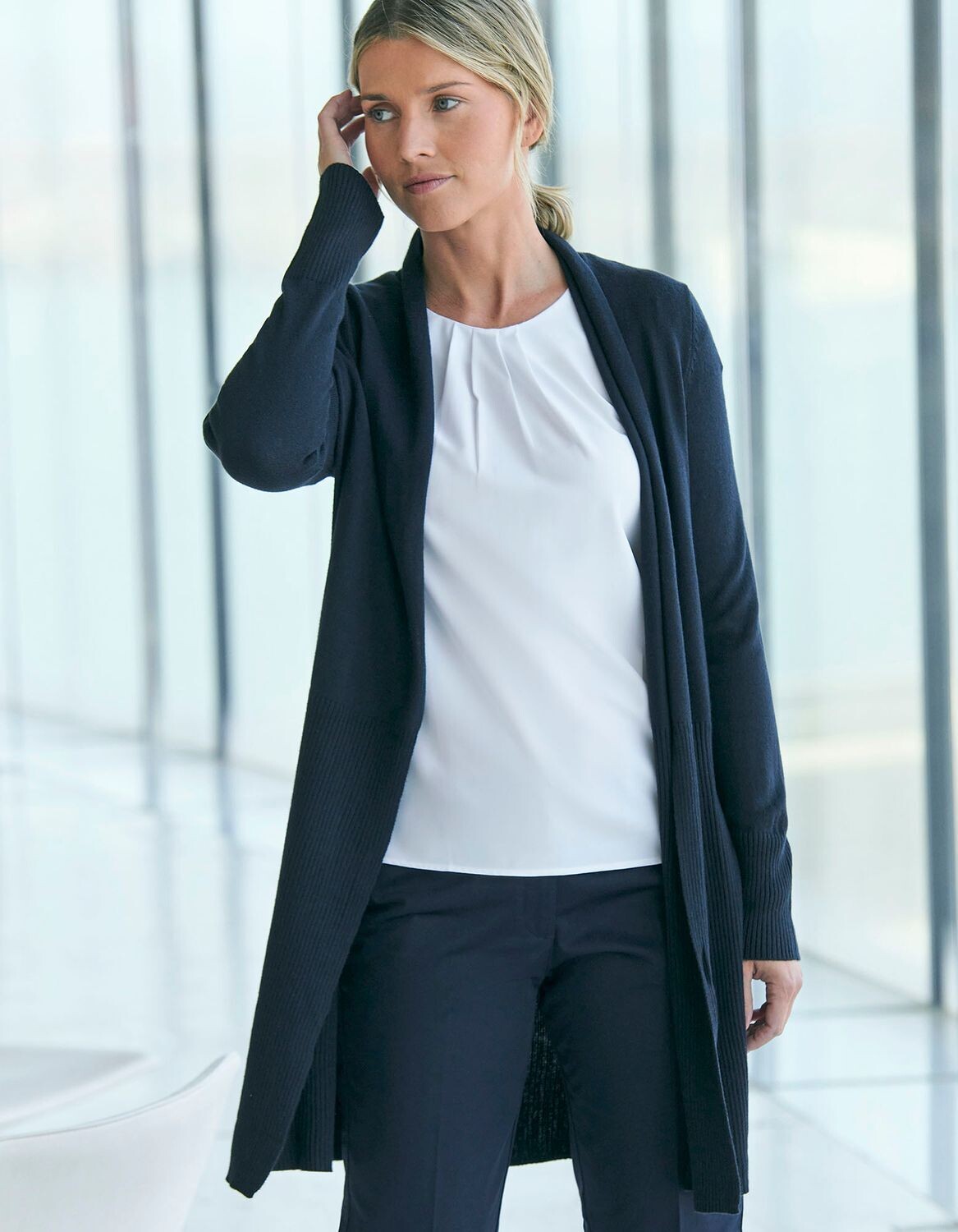 Cardigan aperto lungo da donna