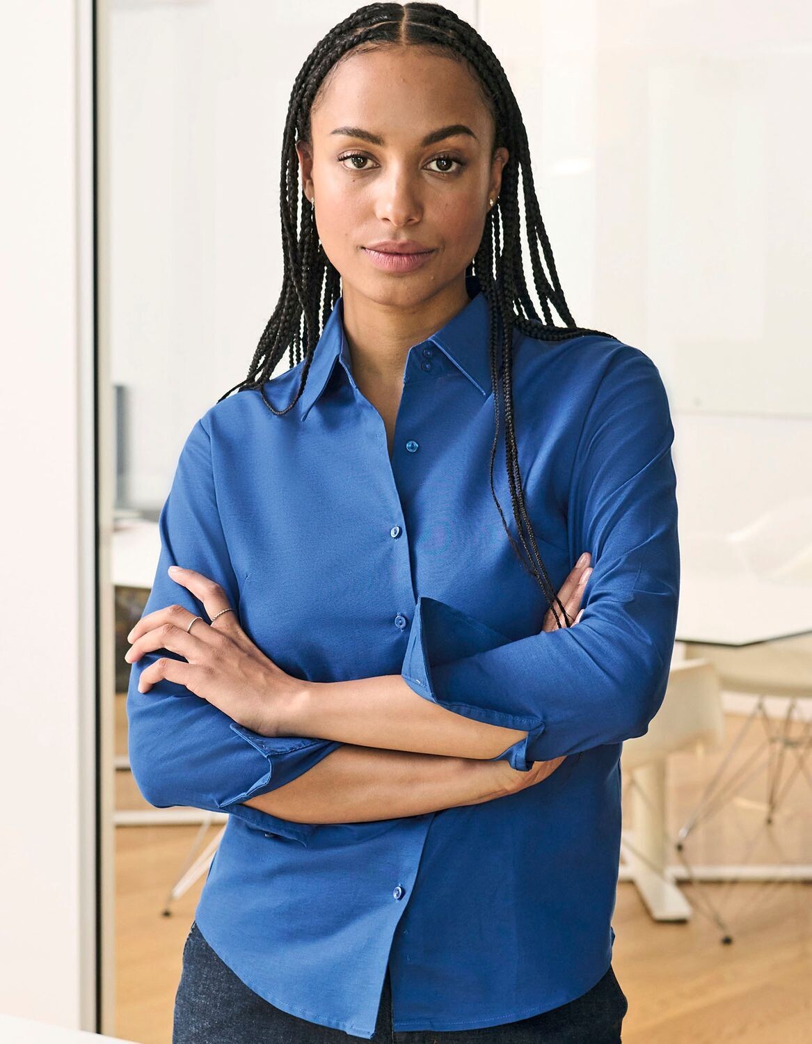 Camicia Oxford sartoriale a maniche lunghe da donna