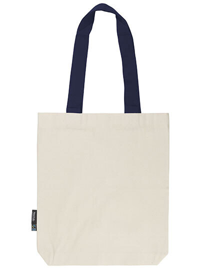 Borsa in twill con manici a contrasto