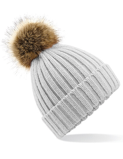 Faux Fur Pom-Pom Chunky Beanie
