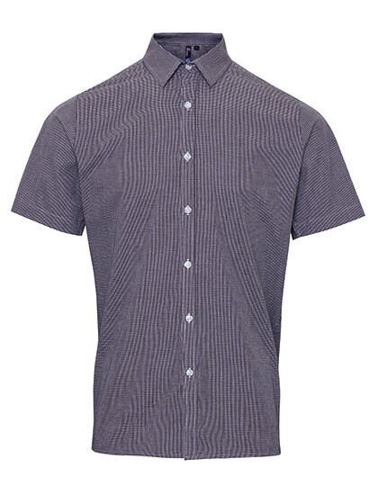 Men´s Microcheck (Gingham) Short Sleeve Cotton Shirt