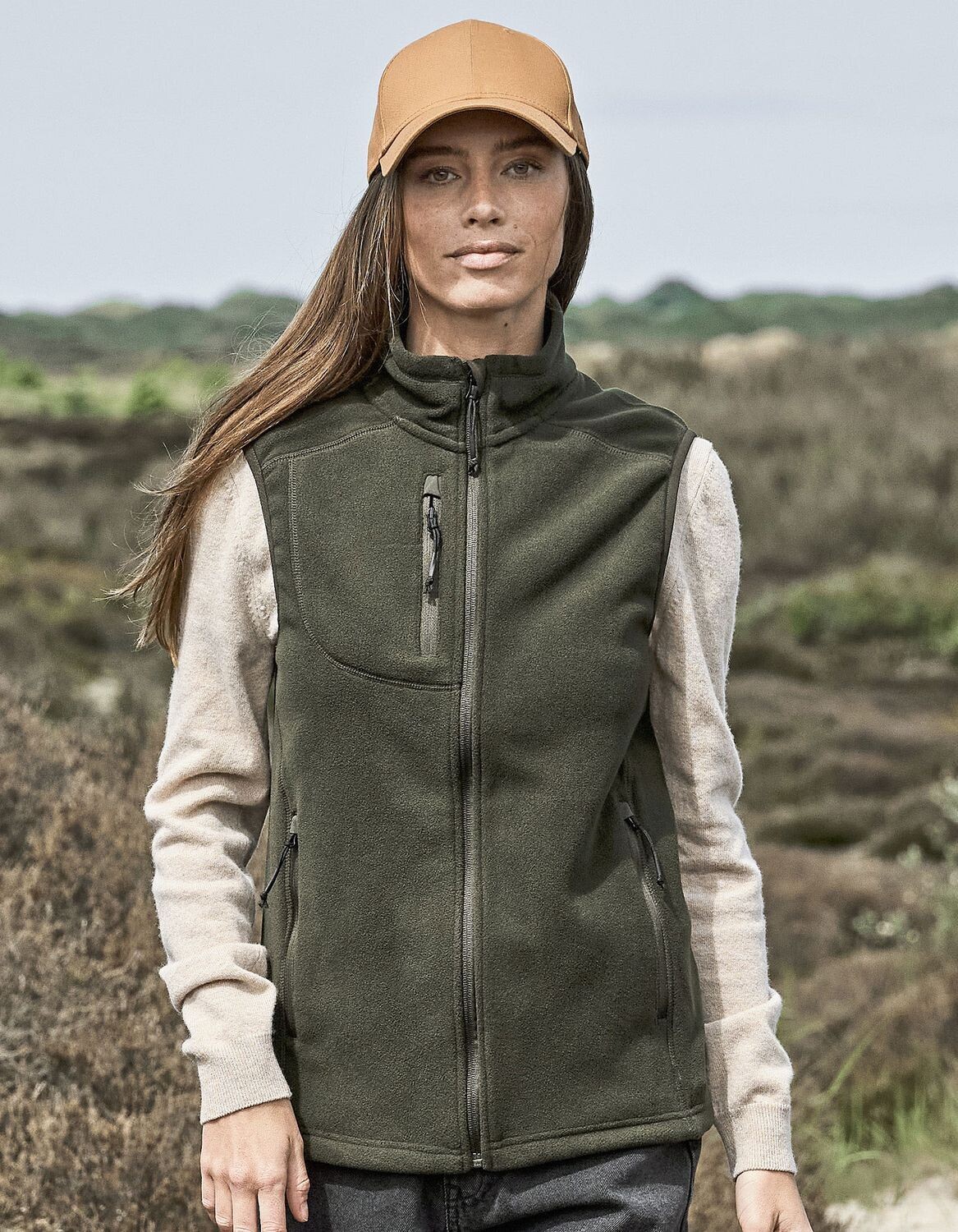 Gilet in pile da trail da donna