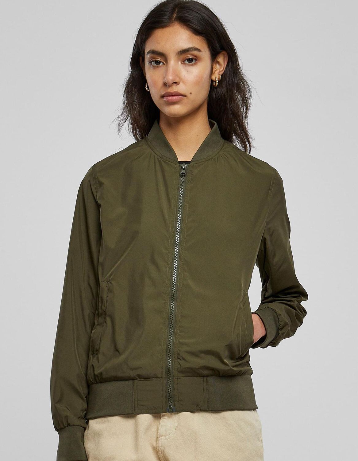 Chaqueta bomber de nailon para mujer