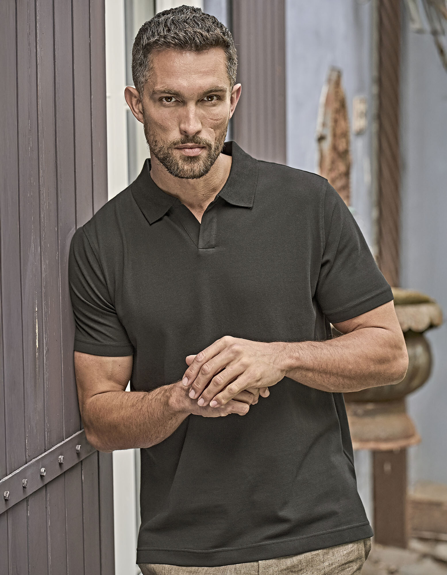 Luxury Stretch V-Neck Polo