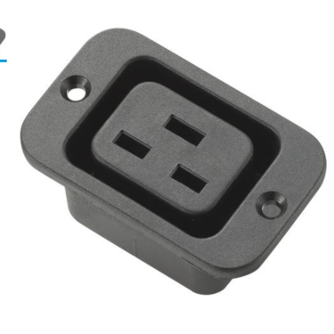 IEC connector Socket, vertical installation Total number of poles: 2 + PE 16 A Black