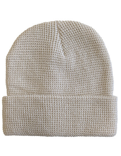 Knitted hat with a waffle pattern