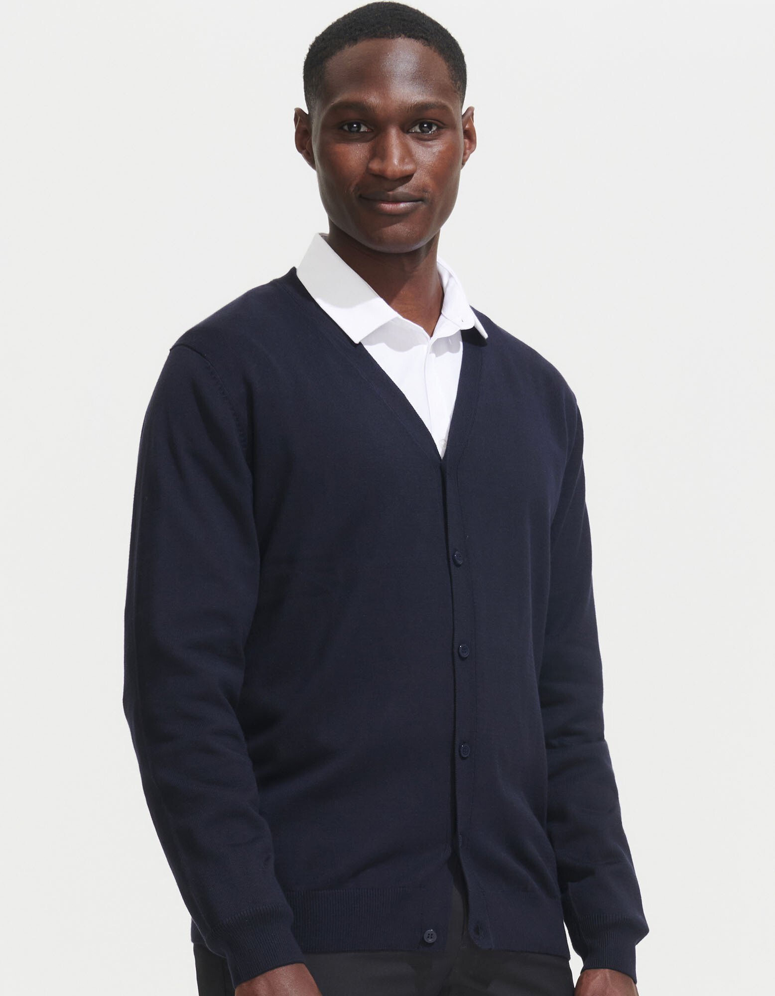 Men's Golden V-Neck Knitted Cardigan