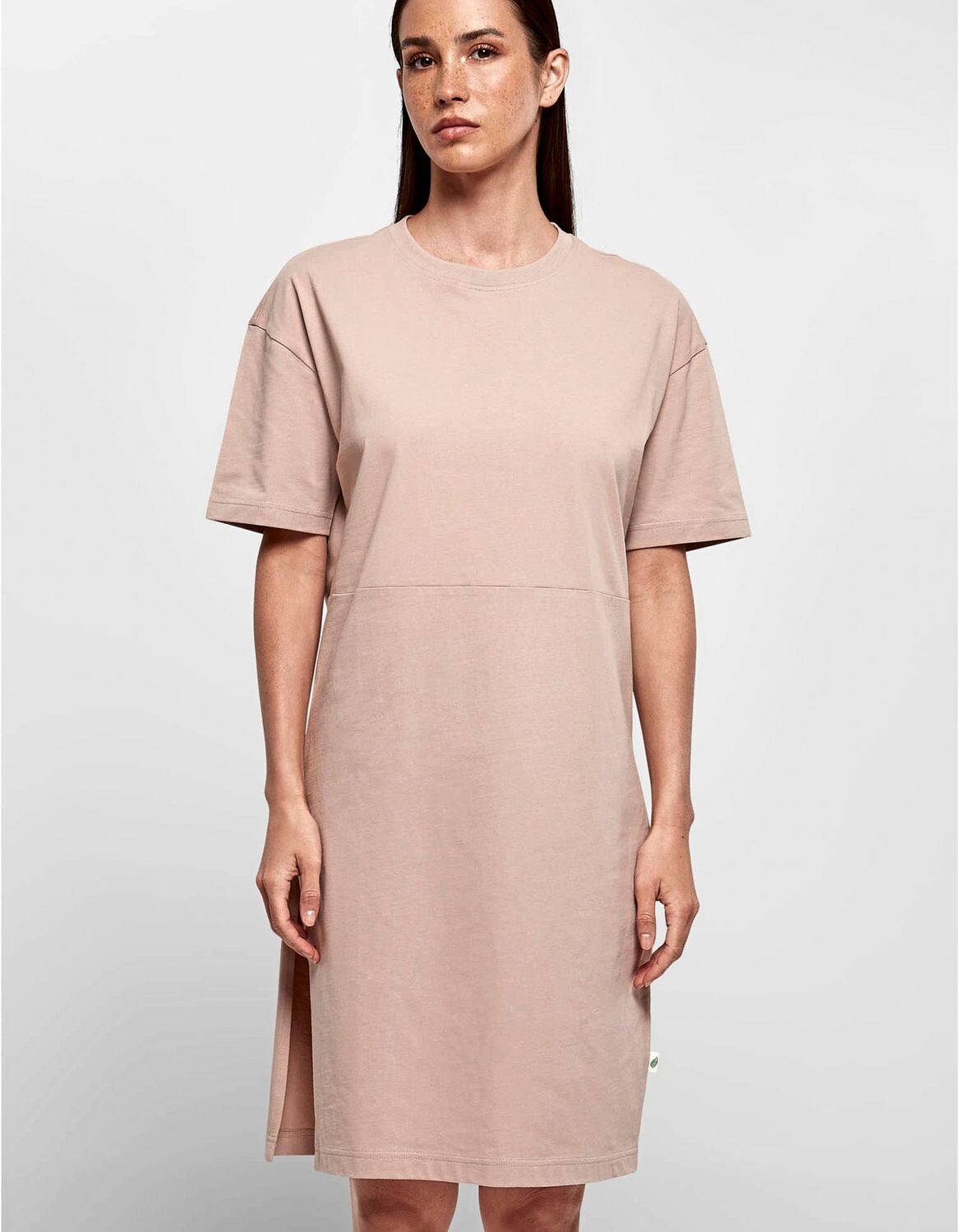 Vestito biologico da donna con spacco oversize