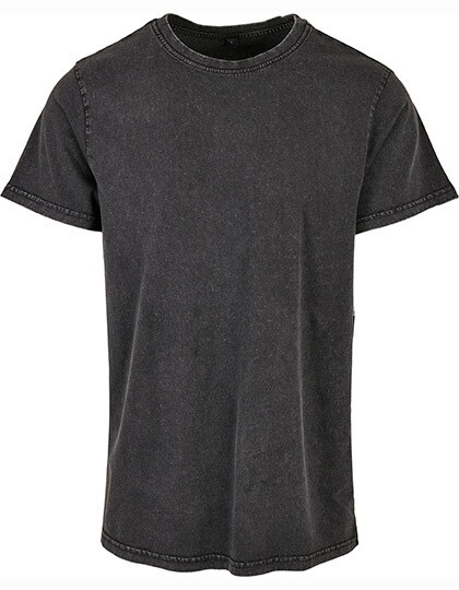 T-shirt à col rond délavé à l'acide