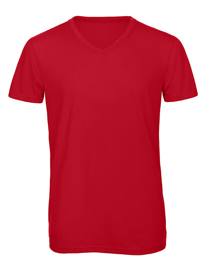 T-shirt à col en V pour homme en tissu triblend