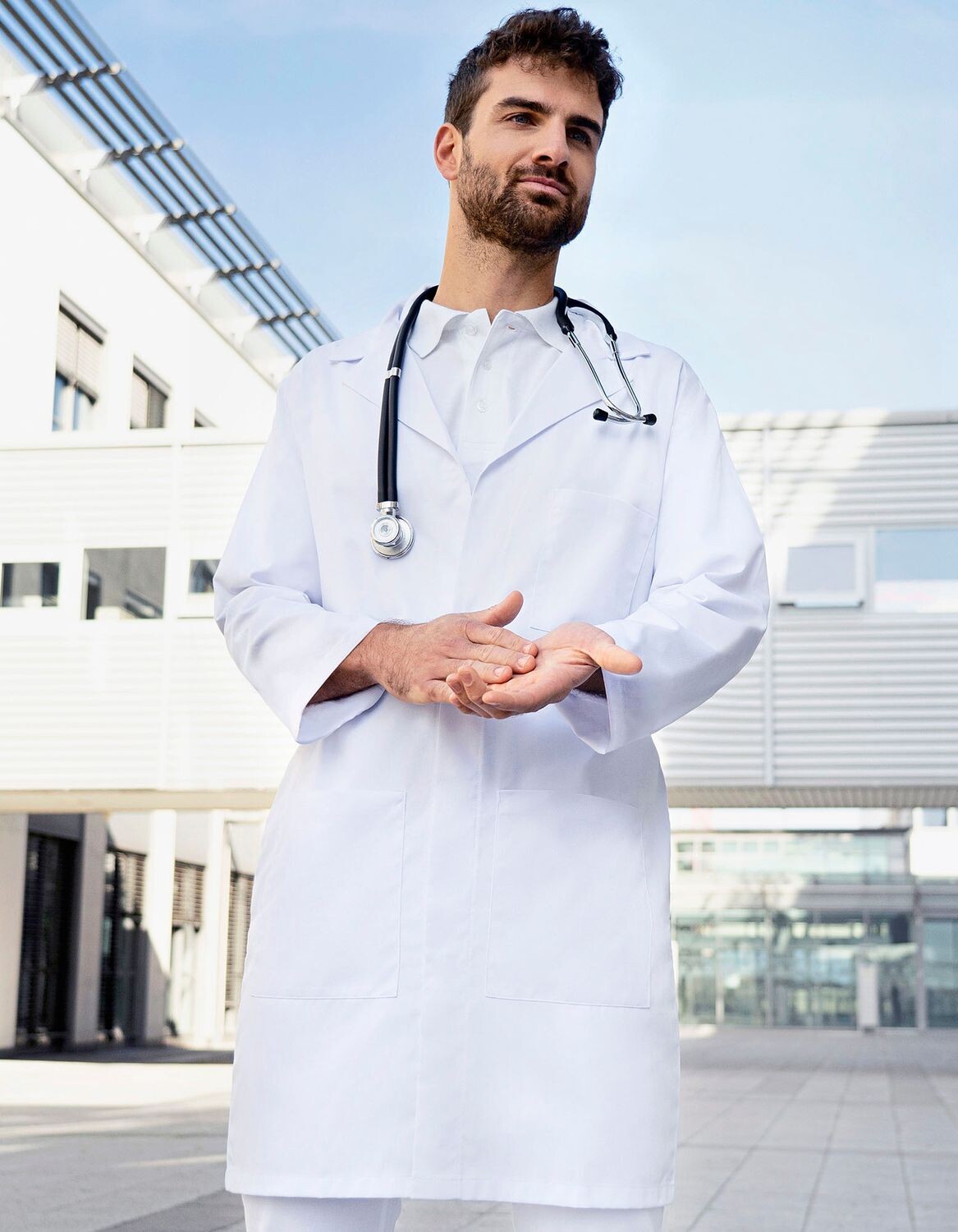Men's smock with concealed button placket